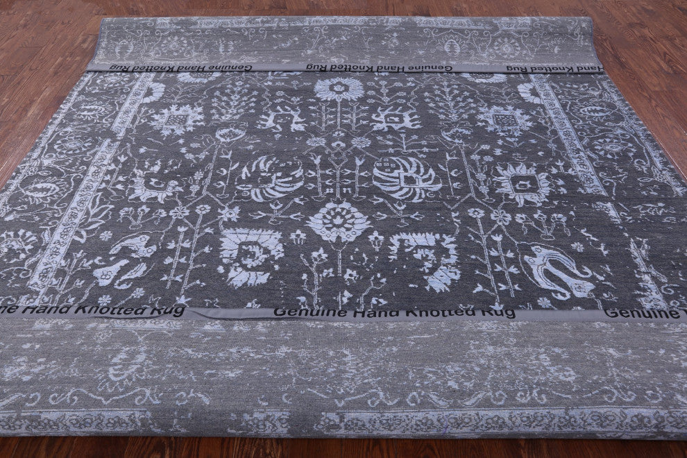 Hand Knotted Persian Wool and Silk Rug 8' 2" X 10' 0" Q6202
