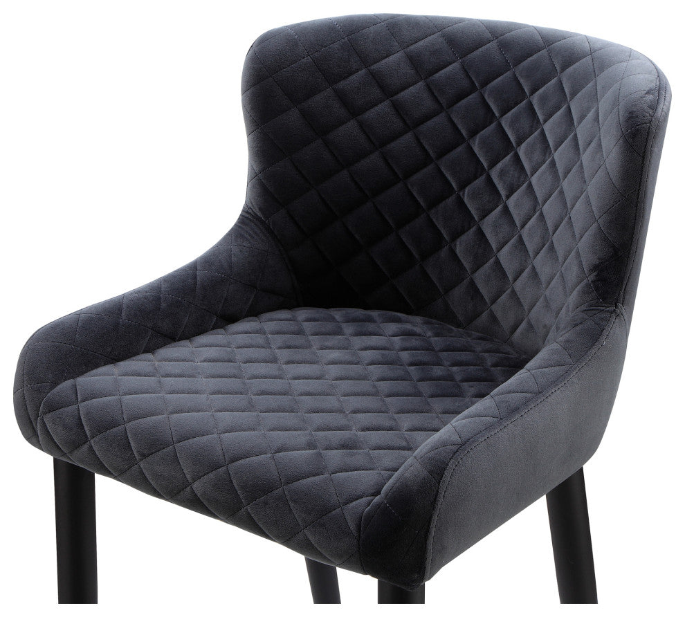 Contemporary Etta Counter Stool Dark Grey - Grey