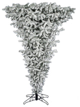 Vickerman Flocked Upside Down Tree With Clear Mini Lights, 9'