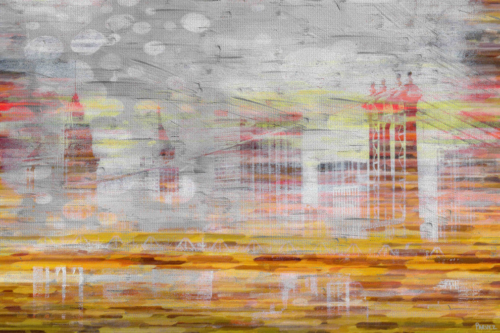"Hidden Buildings" Print on Canvas, 18"x12"