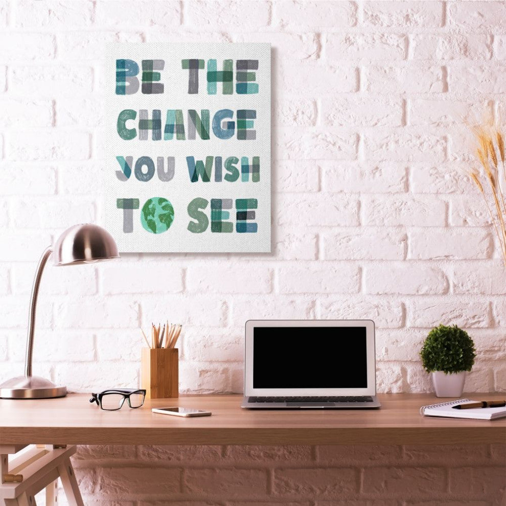 Stupell Industries Be The Change Pastel Letters Kids Word Design, 30"x40"