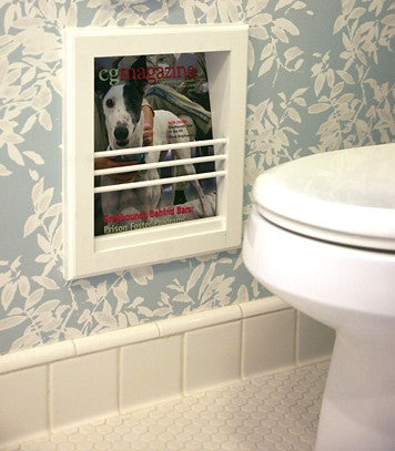 Montclair Recessed Magazine Rack, Primed Gray