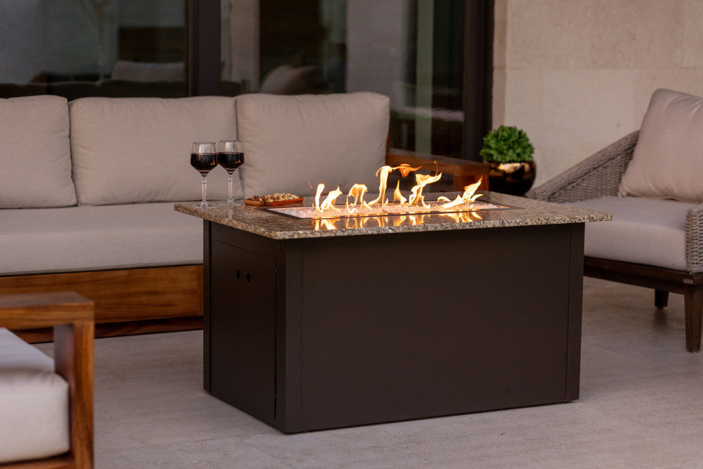 Austin Outdoor Fire Pit Table Granite-Top, Natural Gas