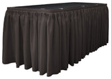 LA Linen Polyester Poplin Table Skirt, Charcoal, 252"x29"