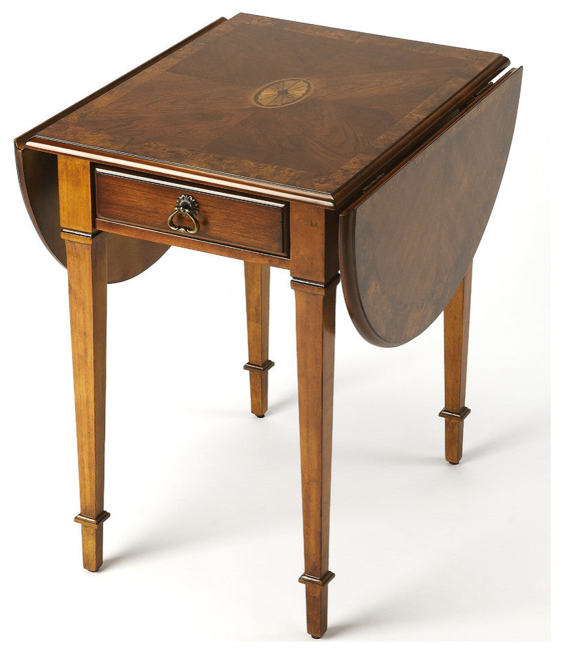 Glenview Pembroke Side Table, Medium Brown
