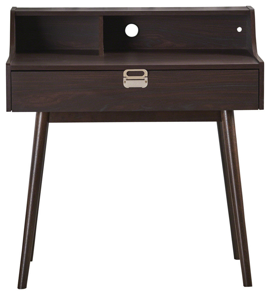 GDF Studio Elyse Mid-Century Modern Finished Fiberboard Home Office Desk, Wenge
