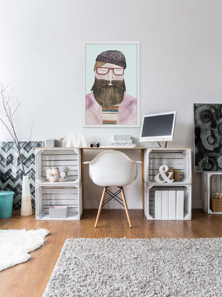 "The Bearded Man" Framed Painting Print, 24"x36"