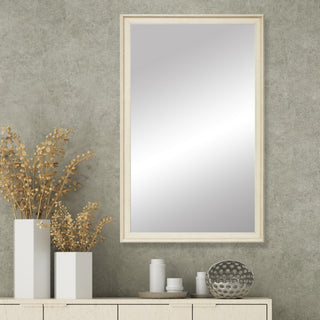 Kendall Framed Wall Mirror, Ivory, 28"x54"