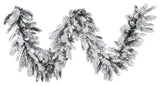 Vickerman 16"x9' Flocked Snow Ridge Garland, Unlit