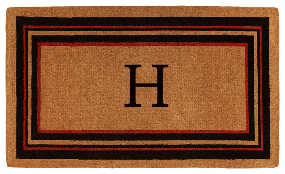 Esquire Monogram Doormat, Extra-Thick 18"x30", Letter H