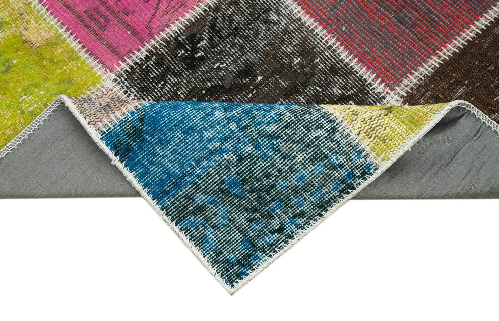 Rug N Carpet - Handwoven Turkish 2' 9" x 9' 9" Contemporary Patchwork Runner Rug