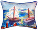 Pair of Betsy Drake Two Sailboats Large Indoor/Outdoor Pillows 16x20