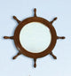 17.5" Wooden Ship Wheel Mirror