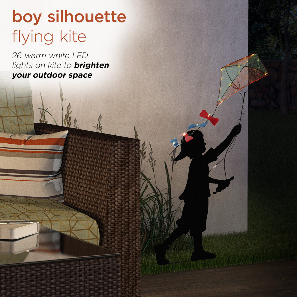 Alpine Solar Boy Silhouette Flying Kite Decor, 41"