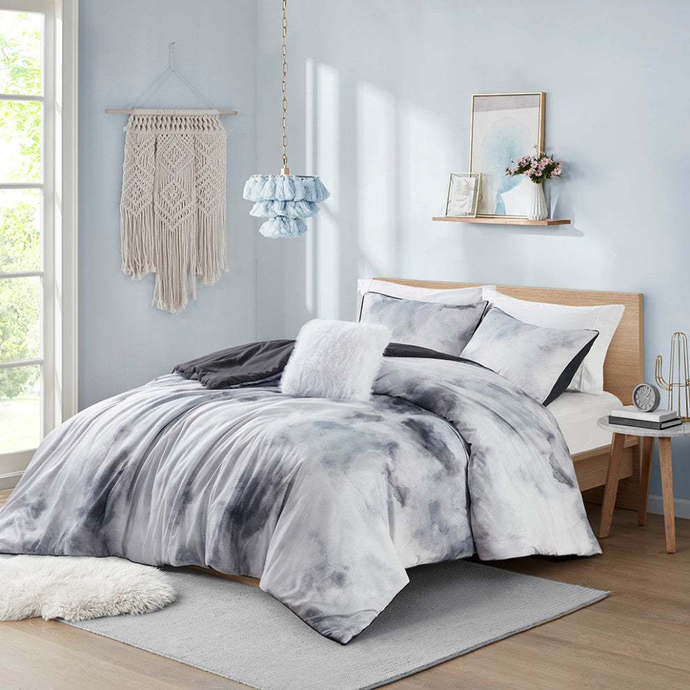 Intelligent Design Watercolor Tie Dye Printed Duvet Cover Set