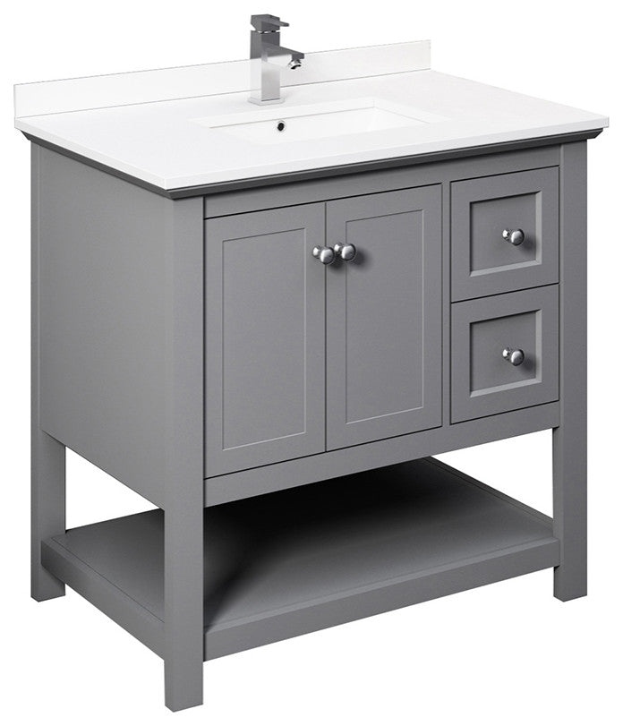Fresca Manchester 36" Gray Cabinet With Top and Sink