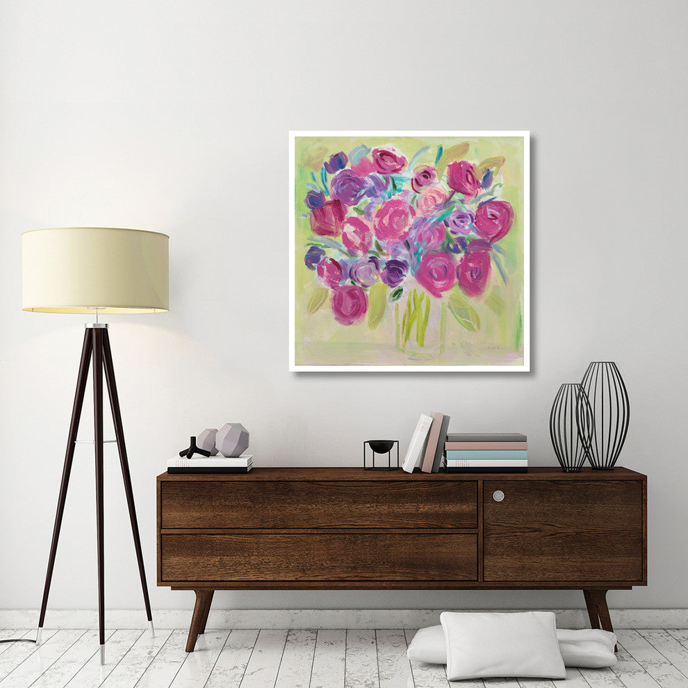 "Pink Roses" Digital Paper Print by Farida Zaman, 42"x42"