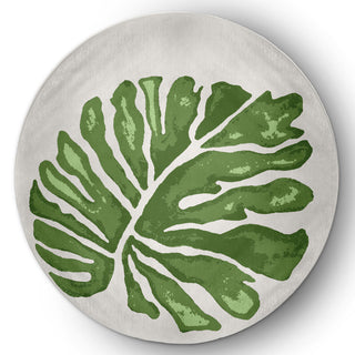 Big Leaf Spring Chenille Rug, Green, 5' Round