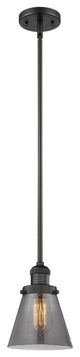 1-Light Small Cone 6" Pendant, Matte Black, Glass: Smoked