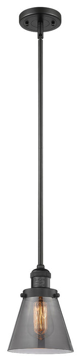 1-Light Small Cone 6" Pendant, Matte Black, Glass: Smoked