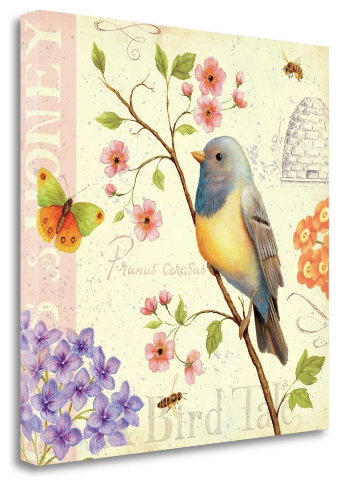 "Birds And Bees I" By Daphne Brissonnet, Giclee Print on Gallery Wrap Canvas