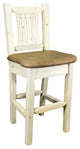 Barstool With Back, Ready to Finish With Upholstered Seat, Buckskin Pattern
