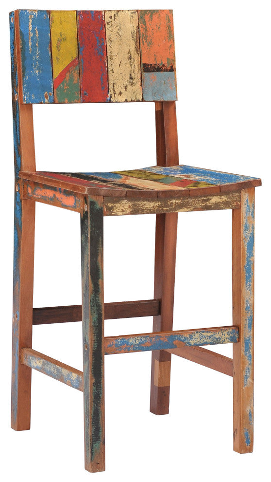 Bar Stool, Made from Recycled Teak Wood Boats
