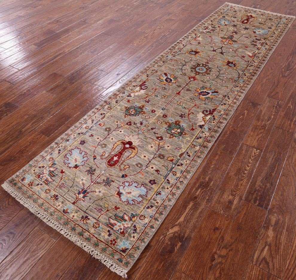 Runner Persian Tabriz Handmade Wool Rug 2' 8" X 9' 8" Q8396