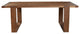 Benzara BM283865 Paige 84" Dining Table, Solid Wood, Sled Design Base, Brown