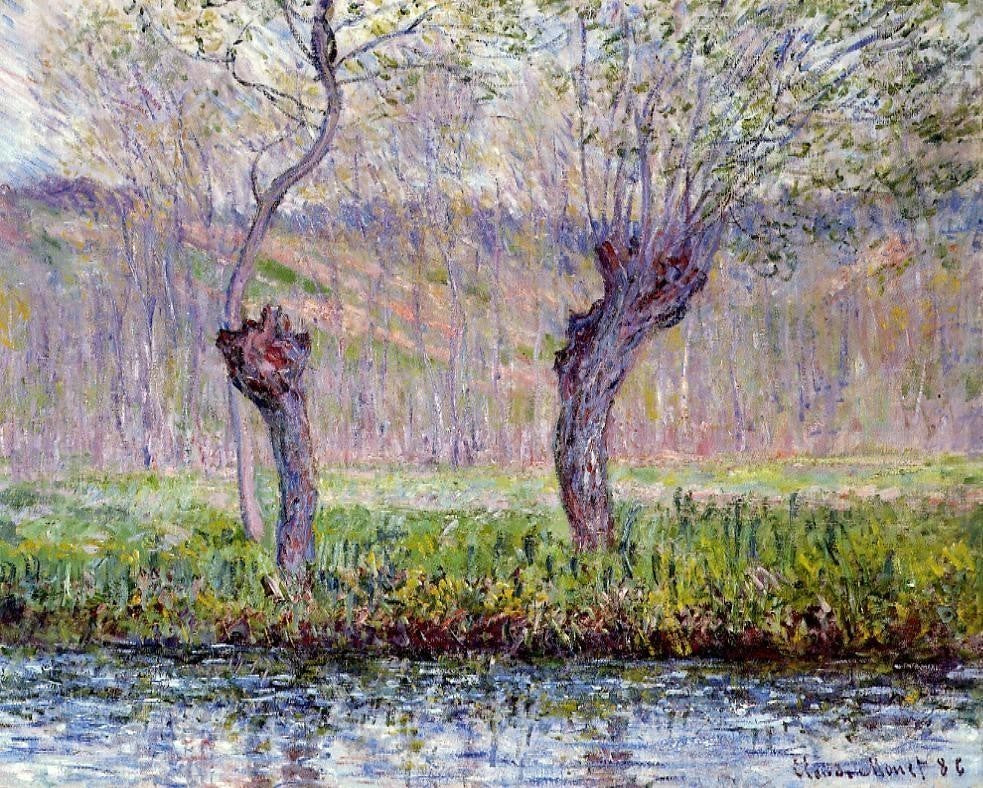 Claude Oscar Monet Willows in Springtime, 20"x25" Wall Decal