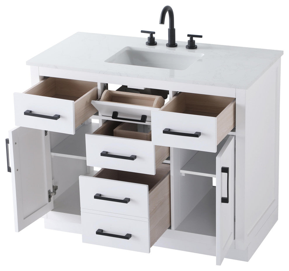 Home Living 42" Single Bathroom Vanity, White