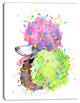 Cute Brown Dog with Color Spheres, Contemporary Animal Art Canvas, 28"x60"