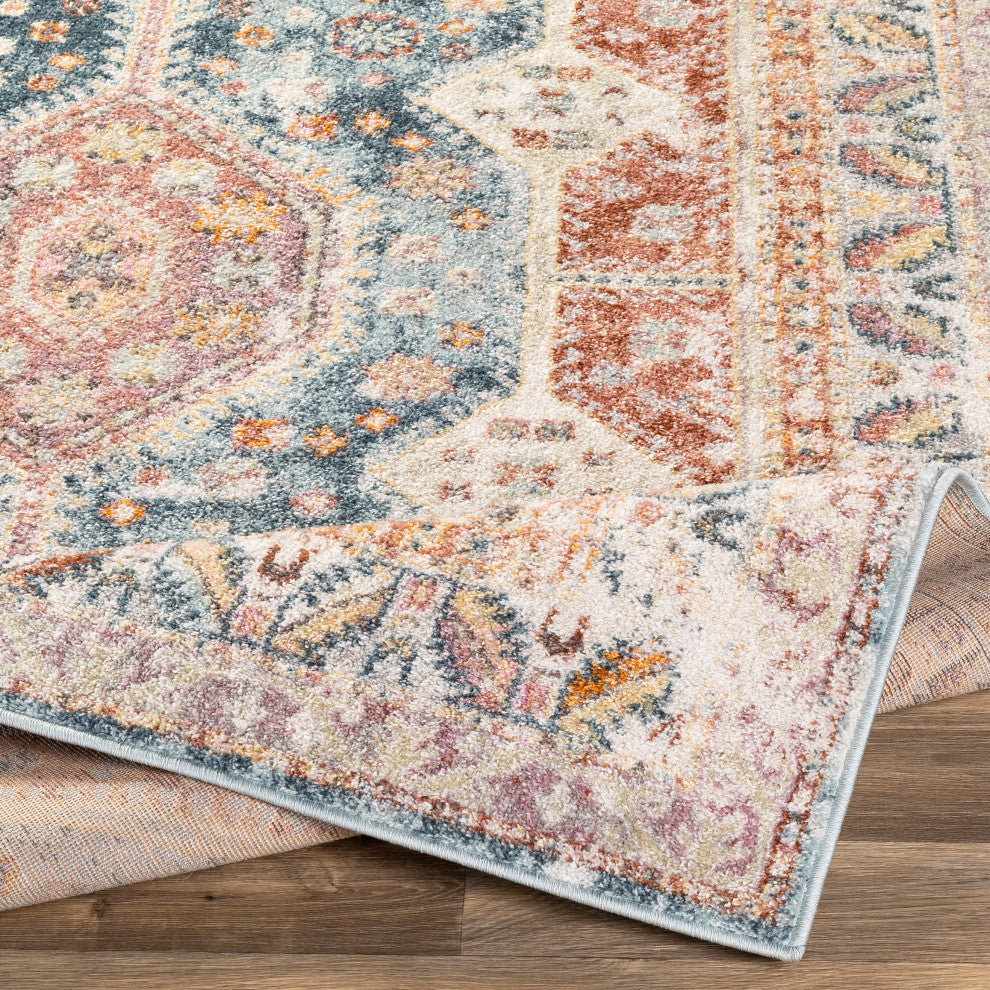 New Mexico NWM-2308 Rustic Rust/Blue 7'10"x10'3" Area Rug