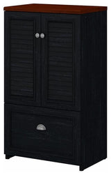 Fairview Storage Cabinet with File Drawer in Black and Cherry  - Engineered Wood