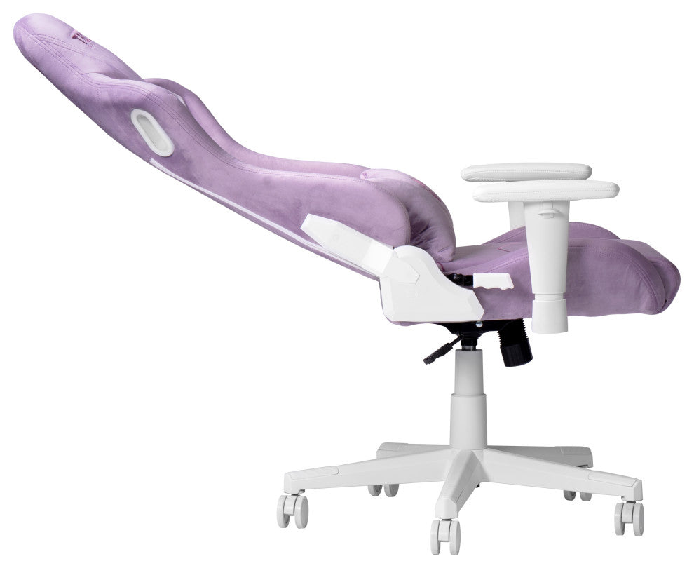 Techni Sport TSF45C Velvet Memory Foam Gaming Chair "“ White, Purple