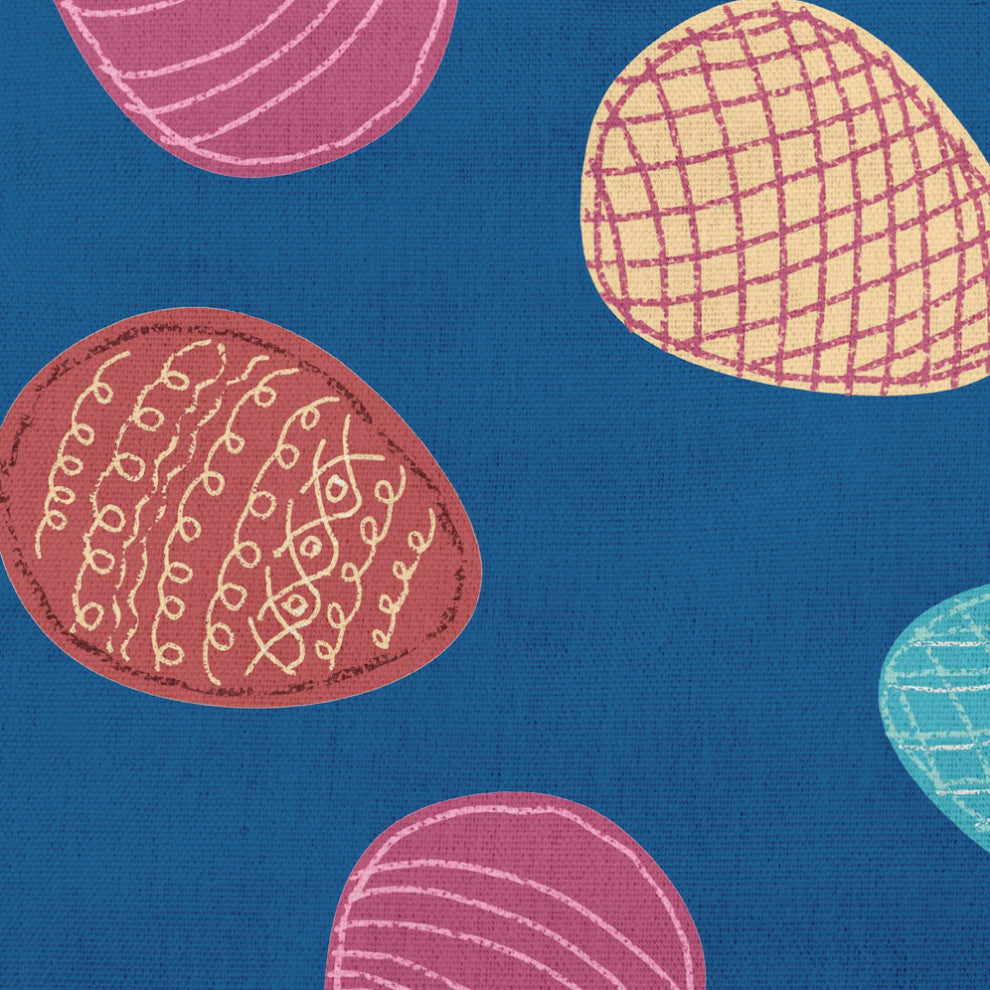 Egg Hunt Easter Decorative Throw Pillow, Dark Cobalt Blue, 20x20"