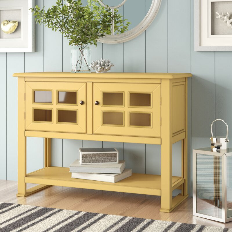 Eagle's Console/Sofa Table With Glass Doors, Autumn Sage