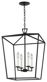 Dianna Four Light Medium Lantern, Midnight Black