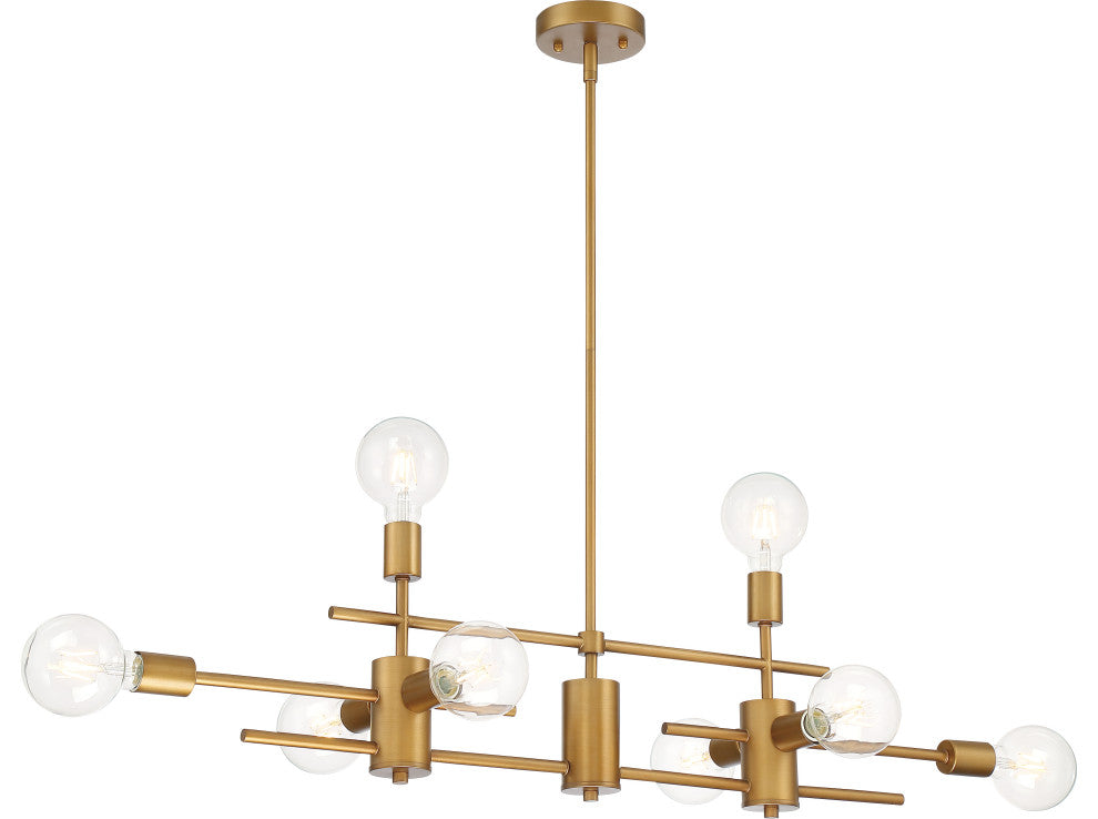 Delphi - 8 Light Island - Aged Gold Finish