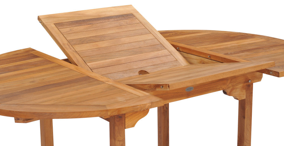 Teak Wood Orleans Round Outdoor Patio Extension Dining Table