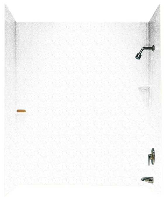 Swan 30x60x60 Solid Surface Bathtub Wall Kit, Arctic Granite