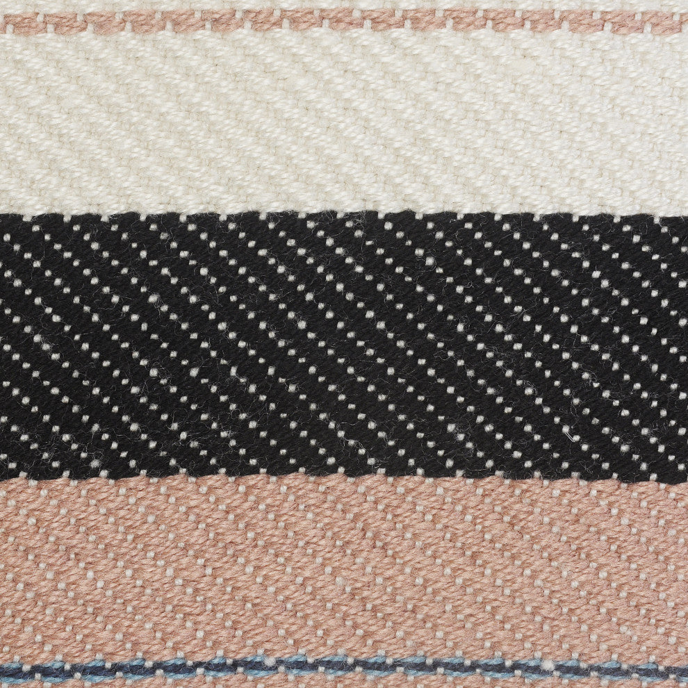 Multicolored Mid-Century Stripe Throw Pillow