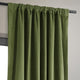 Signature Blackout Velvet Curtain Single Panel, Basque Green, 50"x108"