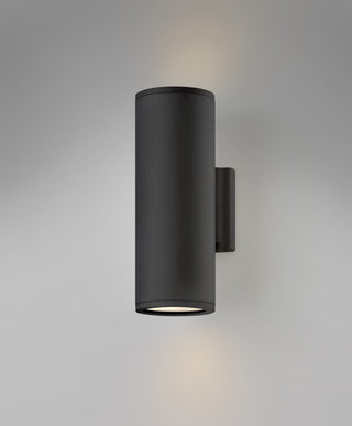 Hinkley Silo 12" Small Outdoor Up/Down Wall Lantern, Black