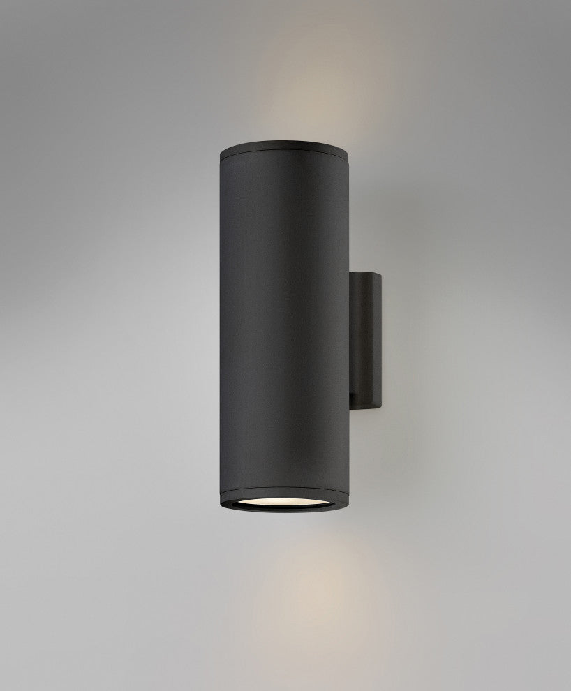 Hinkley Silo 12" Small Outdoor Up/Down Wall Lantern, Black