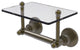 Astor Place Two Post Toilet Tissue Holder with Glass Shelf, Antique Brass