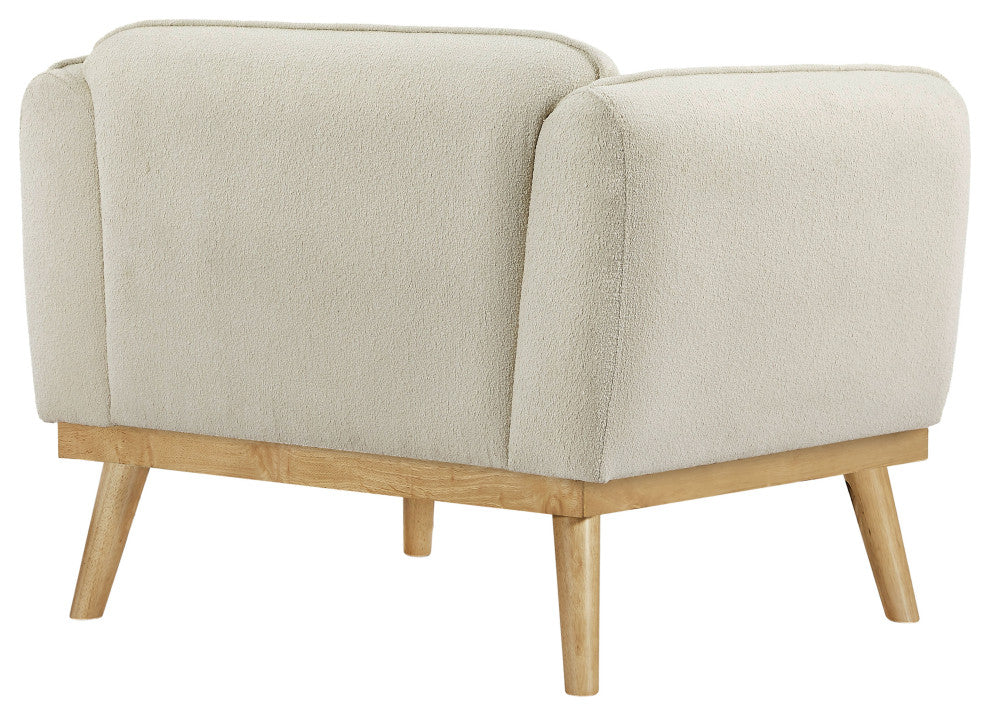 Nolita Boucle Fabric Upholstered Chair, Cream