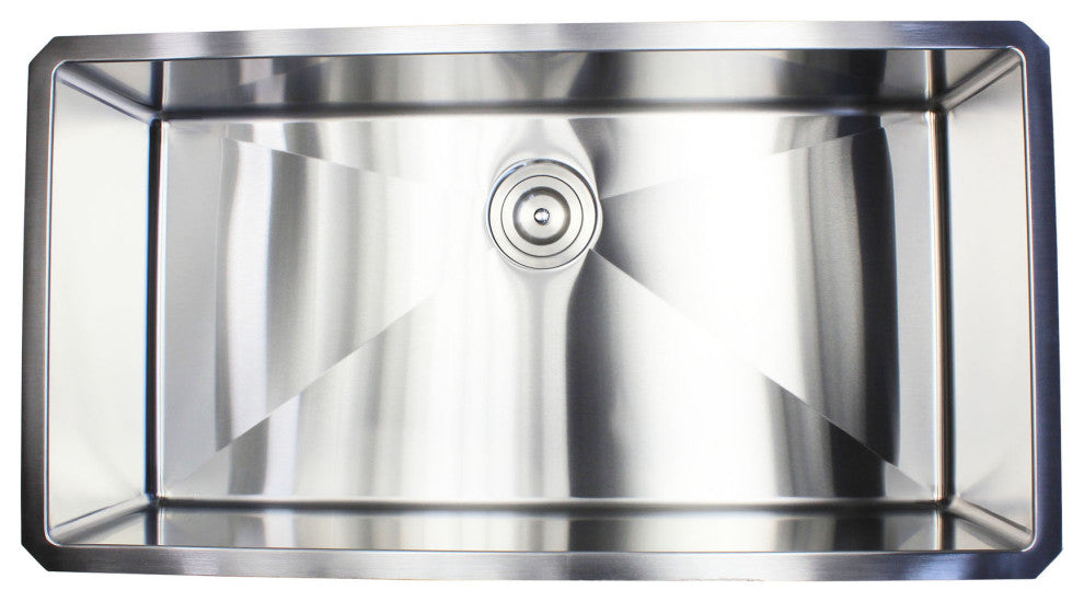 36" 16 Gauge Undermount Single Bowl Stainless Steel Sink Package