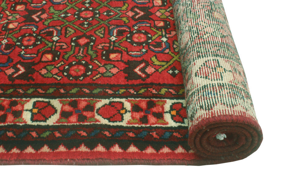 Fine Vintage Distressed Aazim Red/Ivory Runner, 2'11 x 14'0