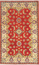 Hand-Knotted Oriental Pakistani Kazak Traditional Wool Area Rug, Red, 4'4"X2'8"